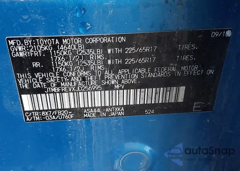 2018 Toyota Rav4 Le z USA, uszkodzony, nr VIN JTMBFREVXJD256995